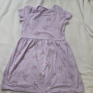 Carter's Lavender Floral Short-Sleeve Cotton Dress
